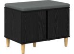 Syfax™ Panca Per Ingresso Con Cuscino Rovere Nero 60 X 38 X 46 Cm