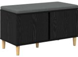 Syfax™ Panca Per Ingresso Con Cuscino Rovere Nero 60 X 38 X 46 Cm