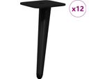 Vidaxl Piedi 12 Pezzi Nero 56 X 56 X 100 Mm Ferro