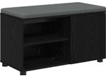 Syfax™ Panca Per Ingresso Con Cuscino Rovere Nero 80 X 38 X 46 Cm