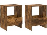 Syfax™ Scaffale Per Riviste 2 Pcs Rovere Fumé 35 X 30 X 45 Cm