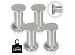 Jiubiaz 4X Piedini Per Mobili Piedini In Alluminio Diametro 40 Mm Altezza 150 Mm Nero Altezza Regolabile