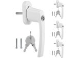 Tolletour Maniglia Della Finestra Serratura Della Finestra Maniglia Della Porta Del Balcone Design Alluminio Bloccabile Bianco Maniglia Con Chiave Uguale 16X