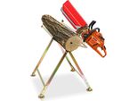 Swanew Cavalletto Con Supporto Per Motosega, Protezione Per Catena, Asta Di Misurazione, Fino A 150 Kg, Telaio Pieghevole Per Sega, Metallo, Oro, 1 Pezzo
