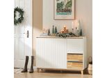 Sobuy FSB75-WN Credenza Armadio Cucina Cassettiera Armadio Corridoio Armadio Buffet Scarpiera Cassettiera Cucina Armadio Tv Armadio Bianco Wd Circa: 120X90X40Cm