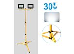 Yakimz Proiettore A Led Con Treppiede Proiettore Da Costruzione Per Esterni IP66 Proiettore Per Giardino Cortile Cortile 2X30W Bianco Freddo