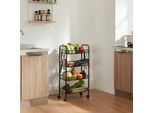 Carrello 'Tromsø' Carrello Portavivande A 4 Livelli 83X44X26Cm Nero