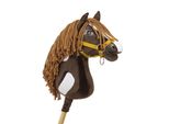 Hobby Horse Large Premium Pole Horse - Cavallo Western Baio Scuro Con Criniera Marrone A3