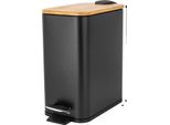 Cestino Per Rifiuti, Acciaio Inox, Contenitore Interno Rimovibile, Nero