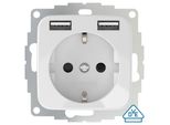 Smarterliving Presa 2USB Con Contatto Di Terra Bianco Puro Lucido