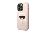 Karl Lagerfeld Klhcp14Xslkhlp Custodia Rigida Per Iphone 14 Pro Max 6,7 RóżOwy/Silicone Rosa Karl's Head