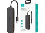 Hub Adattatore Usams 2Xusb + Usb-C + Hdmi+ Micro Sd+Sd Czarny/Nero Sj575Hub01 (Us-Sj575)