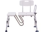 Succebuy Panca Di Trasferimento Per Vasca Da Bagno, Panca Di Trasferimento Per Vasca Da Bagno Regolabile In Altezza Con Protezione Per Tenda A Forma Di U, Schienale Reversibile, Sedile Per Doccia Antiscivolo Per Persone Anziane Con Disabilità