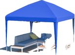 Padiglione Pop-Up, Regolabile In Altezza, Inclusi Sacchi Di Sabbia E Borsa Di Trasporto, 3X3M Blu