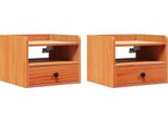 Syfax™ Comodino Con Cassetto 2 Pcs Marrone Cerato 38 X 36 X 29,5 Cm