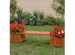 Panchina Da Giardino Con 2 Fioriere Panchina Da Giardino 2In1 Fioriera Panchina In Legno Marrone