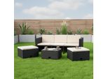 Mobili Da Giardino 6 Pezzi Nero Divano Salotto Polyrattan Divano Pranzo Set