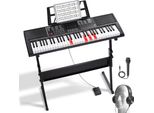 Pianoforte Digitale 61 Tasti Elettrico Con Supporto Per Pianoforte E Pedale Sustain - 500 Ritmi - Ideale Per Principianti E Professionisti