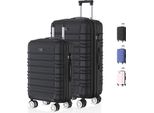 Voyagoux® Avalon - Set Di Valigie Da Viaggio S/M - Valigia - 2 Pezzi - Valigia Da Viaggio Con Ruote - Nero - Chiusura Tsa