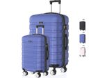 Voyagoux® Revelation - Set Di Valigie Da Viaggio S/L - Valigia - 2 Pezzi - Valigia Da Viaggio Con Rotelle - Blu - Chiusura Tsa