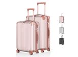 Voyagoux® - Set Di Valigie M/L - Valigia - 2 Pezzi - Valigia Con Ruote - Oro Rosa - Chiusura Tsa