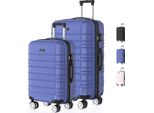 Voyagoux® Avalon - Set Di Valigie Da Viaggio S/M - Valigia - 2 Pezzi - Valigia Da Viaggio Con Ruote - Blu - Chiusura Tsa