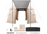 Succebuy Padiglione Pop-Up 3,6 X 3,6 M, Tenda Da Campeggio Sferica A 13 Lati Con Tetto Rimovibile E Borsa Per Il Trasporto, Ventilazione A 360° E Protezione Solare, Tenda Per 8-10 Persone, Beige