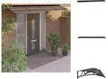 Vidaxl Tettoia Per Porte Nera 400X80 Cm In Policarbonato - Tende Da Sole