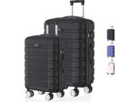 Voyagoux® Revelation - Set Di Valigie Da Viaggio S/M - Valigia - 2 Pezzi - Valigia Da Viaggio Con Ruote - Nero - Chiusura Tsa