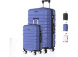 Voyagoux® Avalon - Set Di Valigie Da Viaggio S/L - Valigia - 2 Pezzi - Valigia Da Viaggio Con Ruote - Blu - Chiusura Tsa