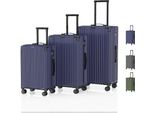 Voyagoux® - Set Di Valigie Da Viaggio - 3 Pezzi - Valigia Da Viaggio Con Rotelle - Blu Scuro - Chiusura Tsa