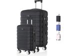 Voyagoux® Revelation - Set Di Valigie Da Viaggio S/L - Valigia - 2 Pezzi - Valigia Da Viaggio Con Ruote - Nero - Chiusura Tsa