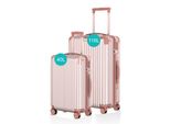 Voyagoux® - Set Di Valigie Da Viaggio S/L - Valigia - 2 Pezzi - Valigia Con Rotelle - Oro Rosa - Chiusura Tsa