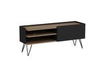 Mobile Tv In And Outdoormatch Audra - 124 X 37 X 50 Cm - Nero E Color Legno - Truciolato E Metallo - Design Elegante