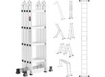 Scala Multifunzionale Vevor, Scala Multiuso 7 In 1, Telaio Della Scala 4600 Mm, Scala Regolabile Ad Alte Prestazioni, Portata 150 Kg, Adatta Per Uso Domestico Esterno