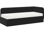 Vidaxl Struttura Letto Ad Angolo Con Materasso Nero 80 X 200 Cm In Velluto
