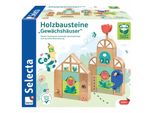 Selecta Tulips Garden Blocchi Da Costruzione In Legno Serre, Blocchi Da Costruzione, Blocchi Da Costruzione, Legno, 34 Pezzi, 62085
