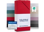 Blumtal Basics Lenzuolo Per Topper 90X190 Cm In Jersey - Lenzuolo Per Letto 90X190 Cm In 100% Cotone - Lenzuolo Per Topper 90X190 Cm - Lenzuolo Per Letto - Rosso