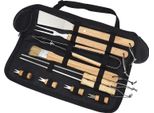 10PCS Set Di Utensili Per Grigliare In Acciaio Inox Con Manico In Legno Per Picnic E Barbecue