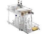 Succebuy 12" L X 21"" P Organizzatore Per Armadietti Estraibili, Ripiani Estraibili Per Carichi Pesanti. Cassetti Estraibili In Acciaio Cromato Per La Conservazione Della Casa. Ideale Per Gli Armadietti Della Cucina"