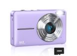 Zelurxx Fotocamera Digitale Per Bambini 1080P 44MP, Zoom 16X, Schermo Da 2,4 Pollici, Mini Macchina Fotografica Compatta, Stabilizzazione Dell'immagine, Selfie, Tascabile, Viola