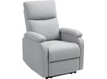 Homcom Poltrona Relax, Poltrona Tv Con Funzione Reclinabile, Poltrona Tv Imbottita Con Look Lino, Poltrona Reclinabile Con Anima A Molle Insacchettate, Per Soggiorno, Grigio