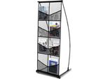 Vevor Portadepliant Da Terra A 4 Livelli E 8 Scomparti, Portadocumenti In Rete Per Cataloghi Di Giornali, Portadepliant Con Borsa Per Negozi, Mostre E Uffici 53 X 44 X 134 Cm