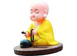 Piccolo Monk Ornamento Solare Auto Annuendo Bussare Buddha Statua Giocattolo Per Auto Cruscotto Casa Desktop Decor Capodanno Cinese Regalo Giallo