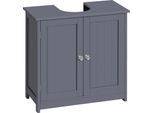 Mobile Bagno - Mobiletto Per Lavabo - 2 Ante - Freestanding - 30 X 60 X 50,5 Cm - Pvc - Grigio Chiaro