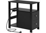Tavolino - Comodino/Tavolino - Rettangolare - Legno - 60 X 60 X 30 Cm - Con Vano Portaoggetti - Moderno E Minimalista - Per Soggiorno E Camera Da Letto - Nero