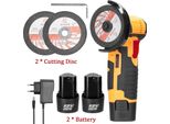 Smerigliatrice Angolare A Batteria - Mini Smerigliatrice Da 12V - Disco Da 76 Mm - Velocità 19.500 Giri/Min - Controllo Della Velocità - Due Batterie Ricaricabili, Caricabatterie Ue - Giallo