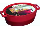 Pyrex Slow Cook Teglia Ovale, Con Coperchio, Lunghezza: 330 Mm, Rosso