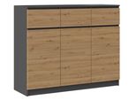 Cassettiera Combinata Larga Elbe - Rovere Artisan / Antracite