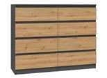 Cassettiera Larga A Cassetti Taavi - Rovere Artisan / Antracite